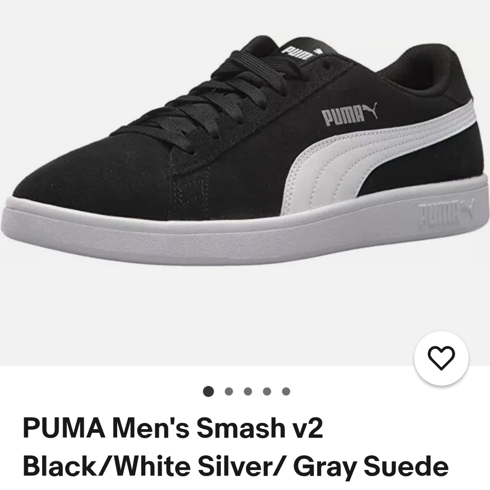 PUMA Smash v2 Black and White Sneakers